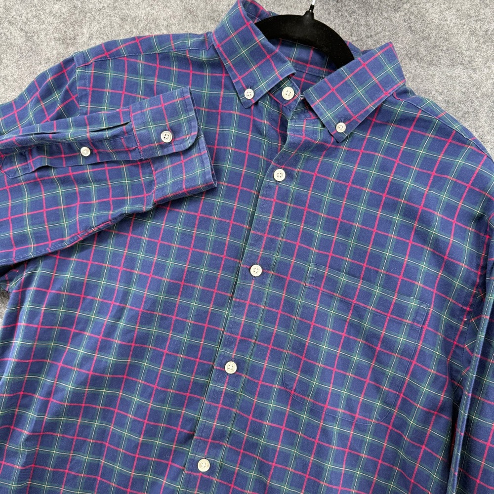 Vineyard Vines Button Down Mens‎ S Blue Red Green Plaid Long Sleeve Cotton Shirt